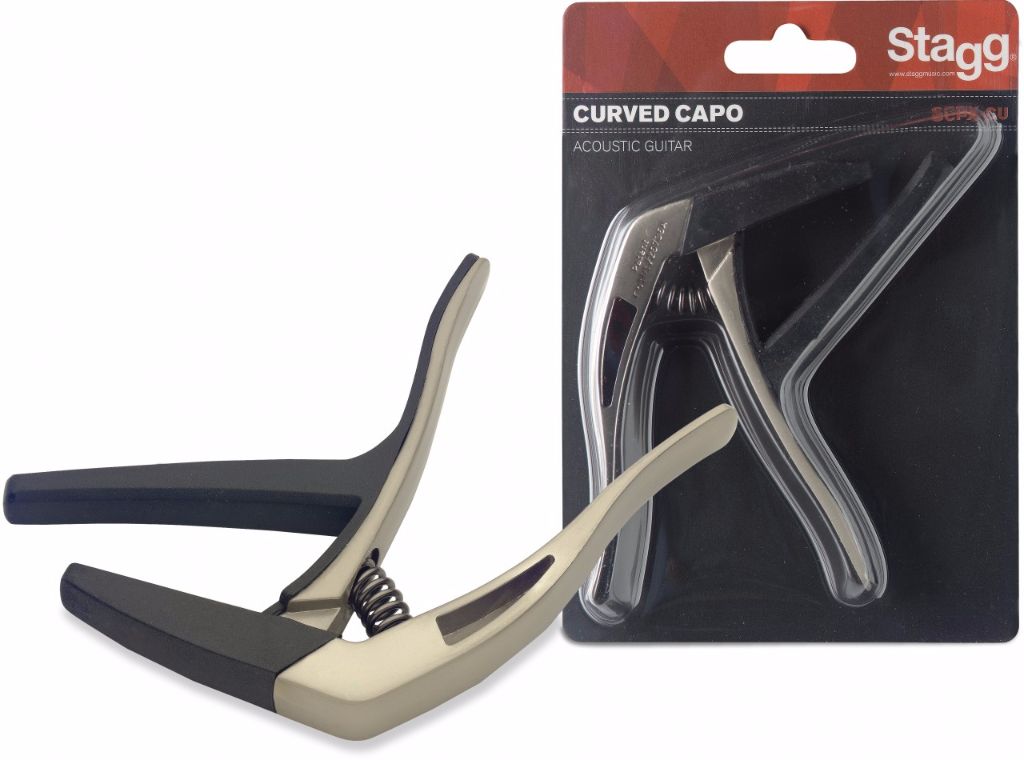 Stagg Curved capo trigger – beige SCPX-CU BG | Live Louder