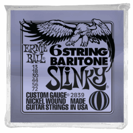 Ernie Ball 6 String Baritone Slinky Electric Guitar Strings 13-72