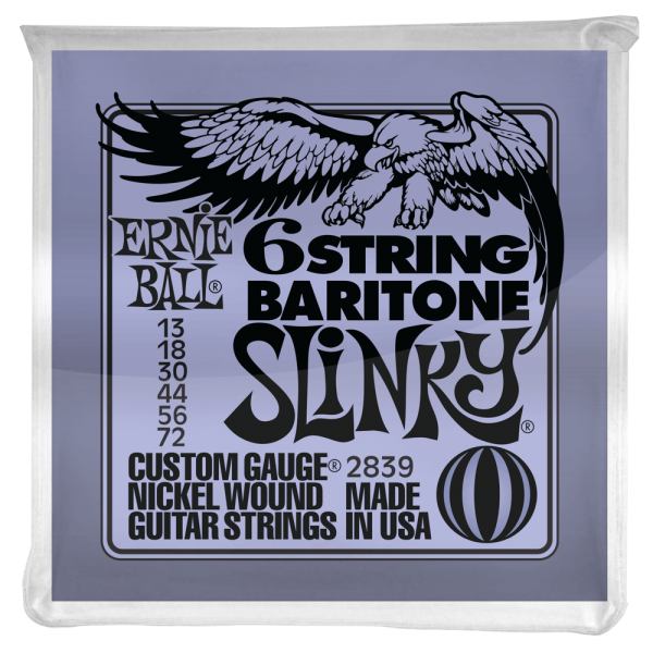 Ernie Ball 6 String Baritone Slinky Electric Guitar Strings 13-72