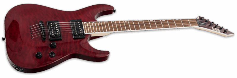 ESP Ltd MH-200QM NT See Thru Black Cherry Angle