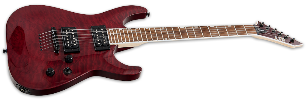 ESP Ltd MH-200QM NT See Thru Black Cherry Angle