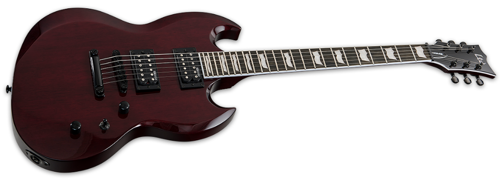 ESP Ltd VIPER-256 See Thru Black Cherry Angle