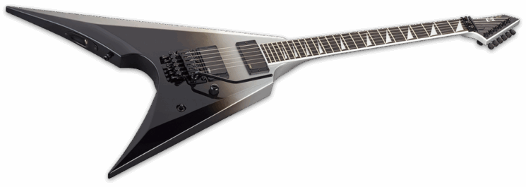ESP E-II Arrow Black Silver Fade Angle