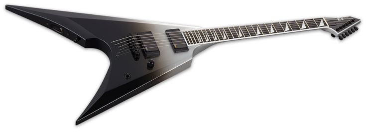 ESP E-II Arrow NT Black Silver Fade Angle