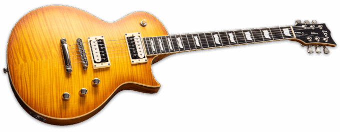 ESP Ltd EC-1000T Honey Burst Satin Angle