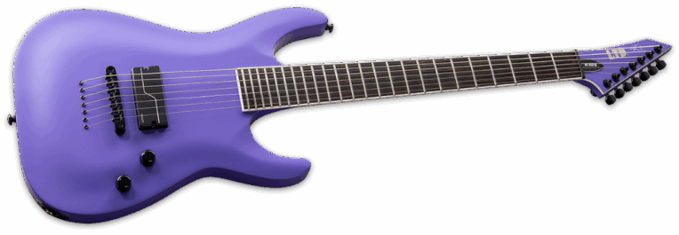 ESP Ltd SC-607 Baritone 1 Hum Purple Satin Angle