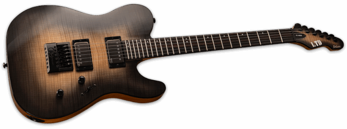 ESP Ltd TE-1000 Evertune Black Natural Burst Angle