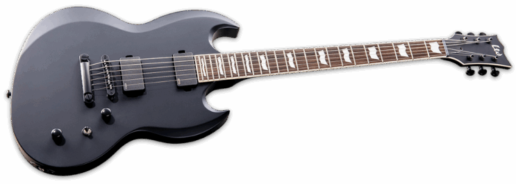 ESP Ltd Viper-400 Baritone Black Satin Angle