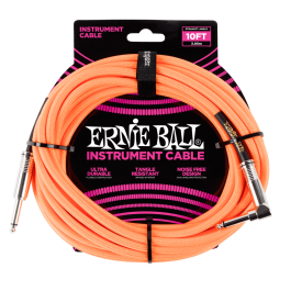 Ernie Ball Instrument Cable 10ft Neon Orange P06079