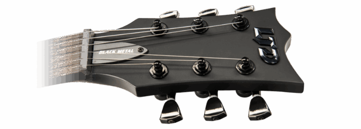 ESP Ltd EC-BLACK METAL Black Satin Headstock