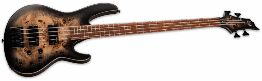 ESP Ltd D4 Black Natural Burst Satin Angle