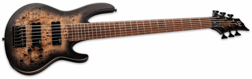 ESP Ltd D6 Black Natural Burst Satin Angle