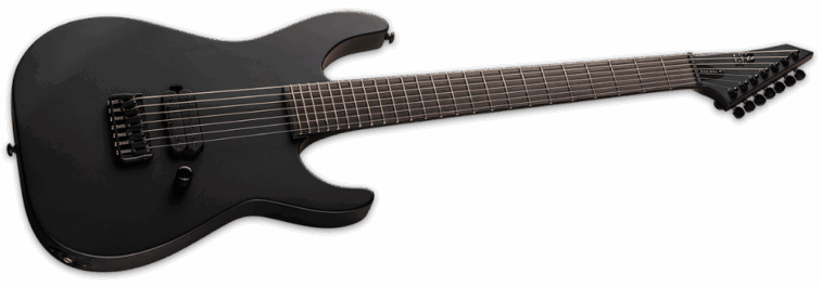 ESP Ltd M-7HT Baritone Black Metal Black Satin Angle
