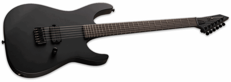 ESP Ltd M-HT Black Metal Black Satin Angle