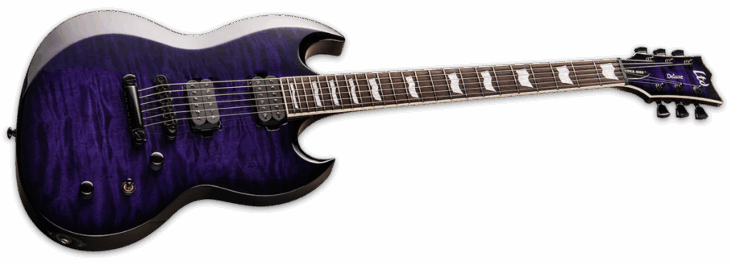 ESP Ltd Viper-1000 See Thru Purple Sunburst Angle