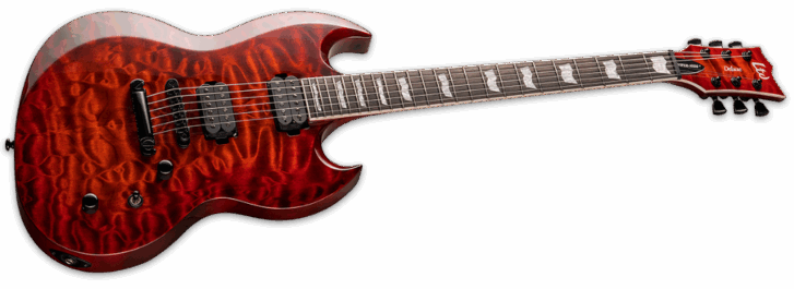 ESP Ltd Viper-1000 Tiger Eye Sunburst Angle