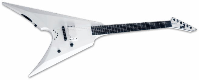 ESP Ltd Arrow-NT Arctic Metal Snow White Satin Angle