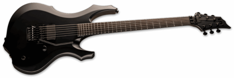 ESP Ltd F Black Metal Black Satin Angle