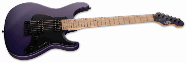 ESP Ltd SN-200HT Dark Metallic Purple Satin Angle