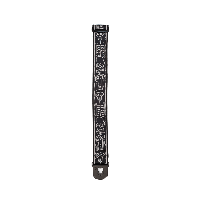 D'Addario Joe Satriani Planet Lock Guitar Strap - Skull 'n' Bones detail 2 50PLJS01