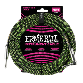 Ernie Ball Cable 18ft Black Green P06082