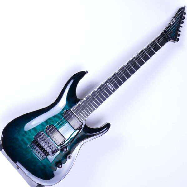 ESP E-II Horizon FR-7 Black Turquoise Burst 1022 (6)