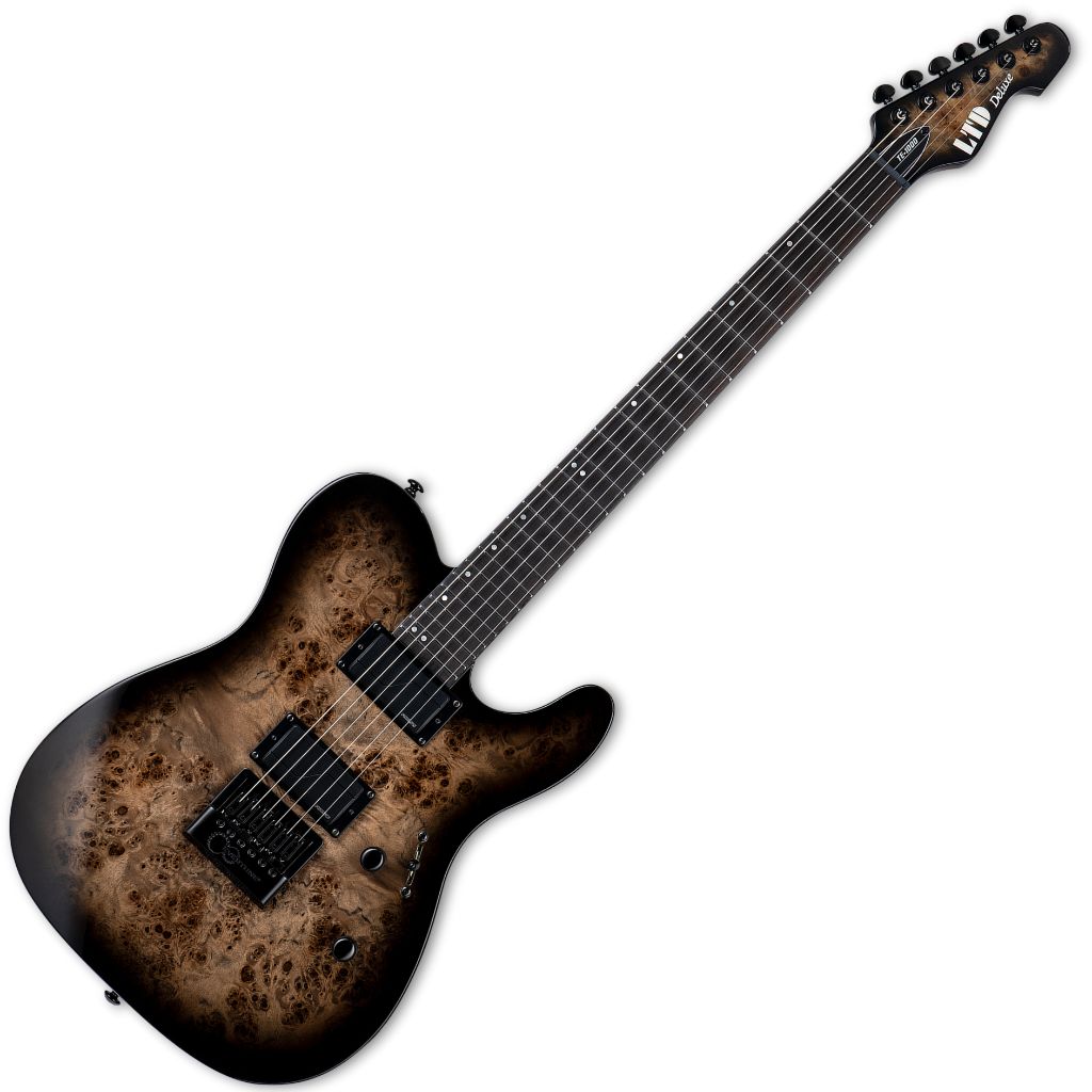 ESP LTD TE-1000ET Charcoal Burst Evertune Burled Poplar (1)