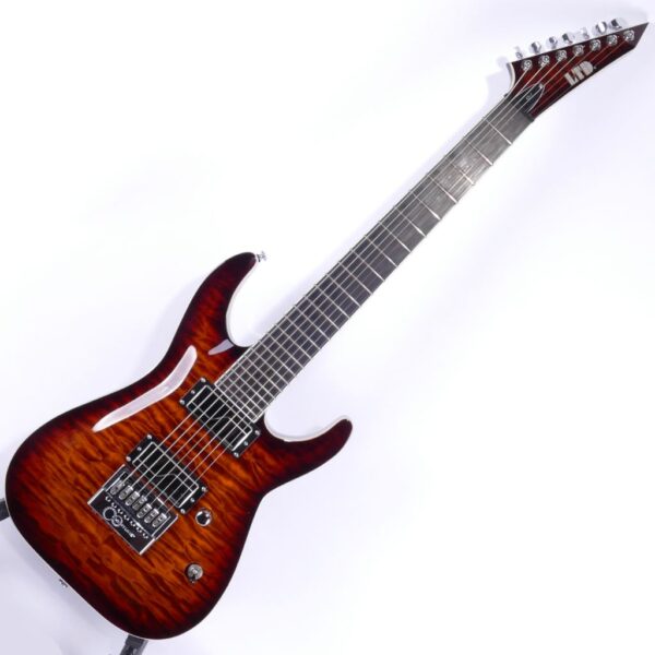 ESP Ltd KS-7 QM ET DBSB, EverTune Ken Susi, Dark Brown Sunburst, SN#W15081386 (1)