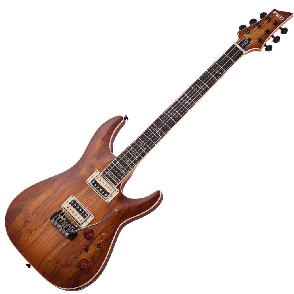 Schecter C-1 Exotic Spalted Maple.Satin Natural Vintage Burst.01