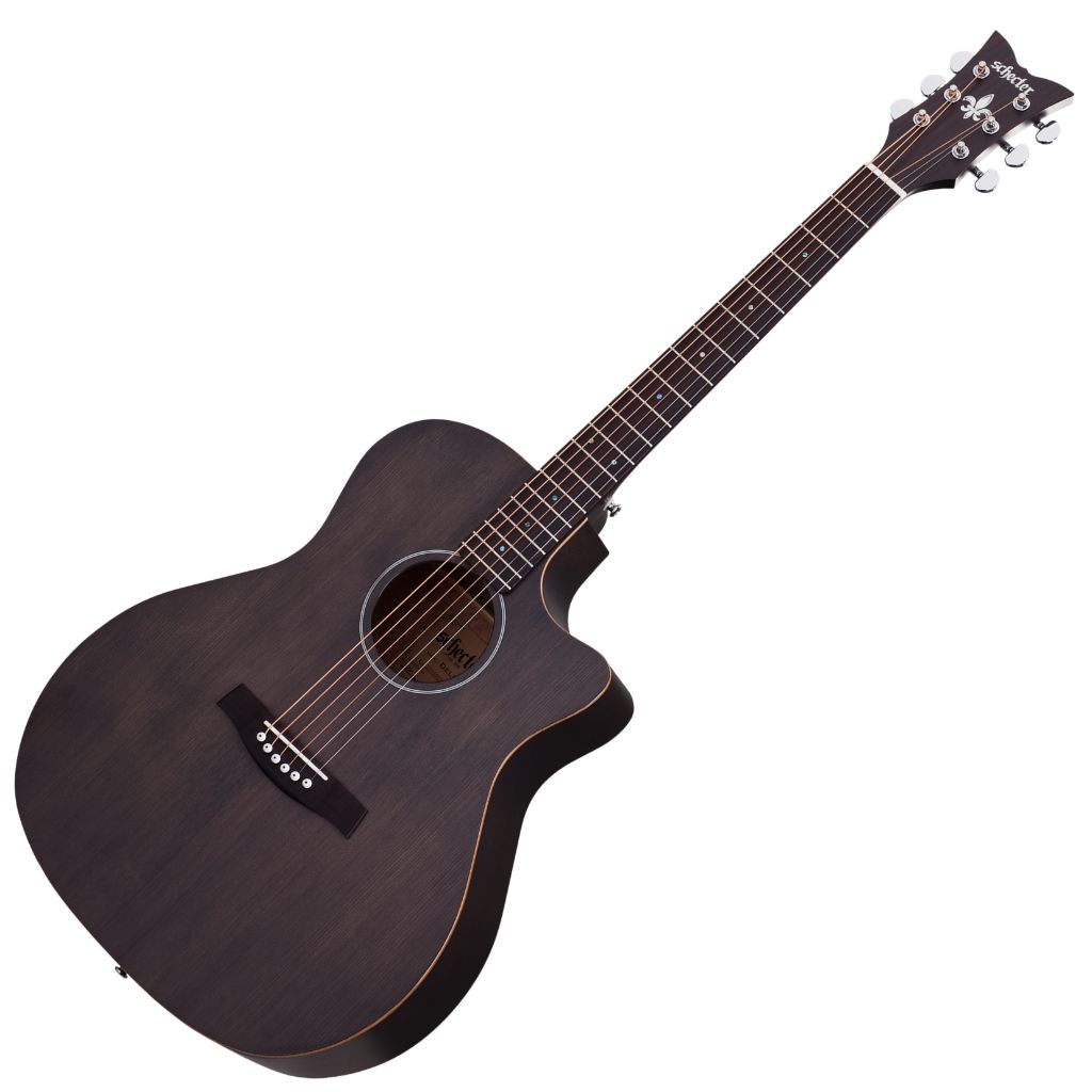 Schecter Deluxe Acoustic.Satin See Thru Black.01