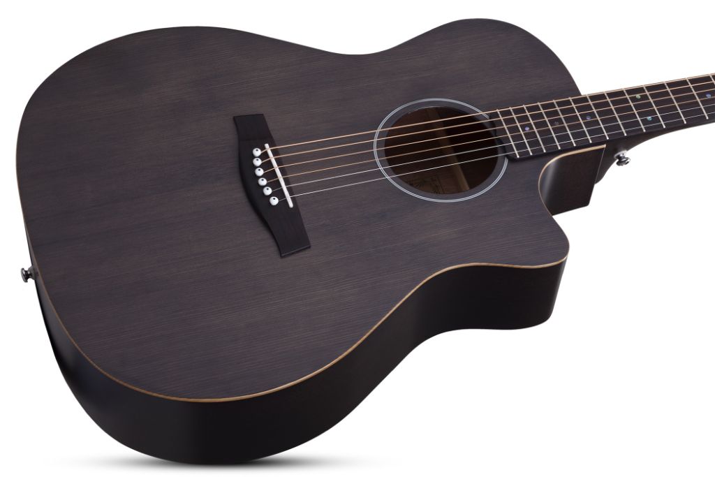 Schecter Deluxe Acoustic.Satin See Thru Black.07